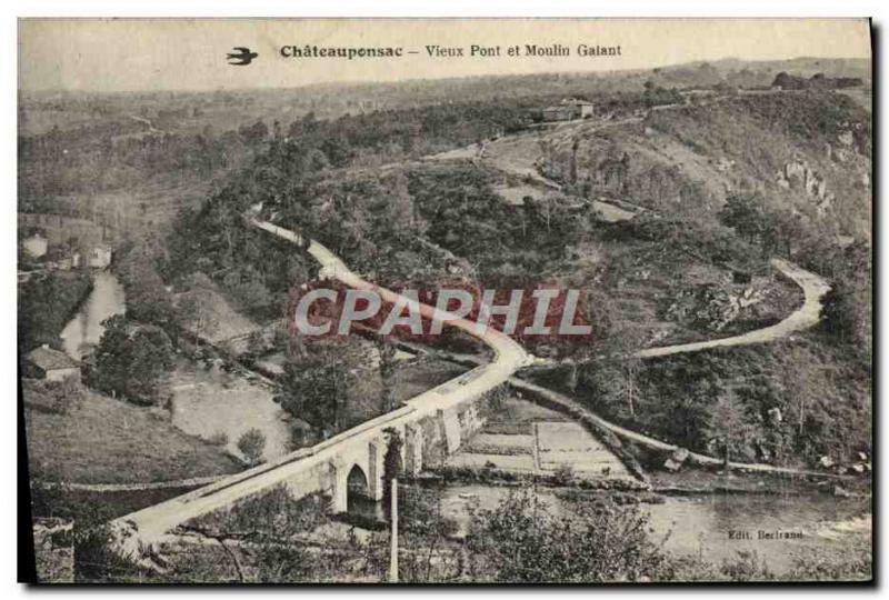 Old Postcard Chateauponsac Old Bridge And Moulin Galant