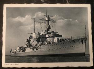 Mint Germany Real Picture Postcard RPPC Leipzig Cruiser Battle Ship WW2