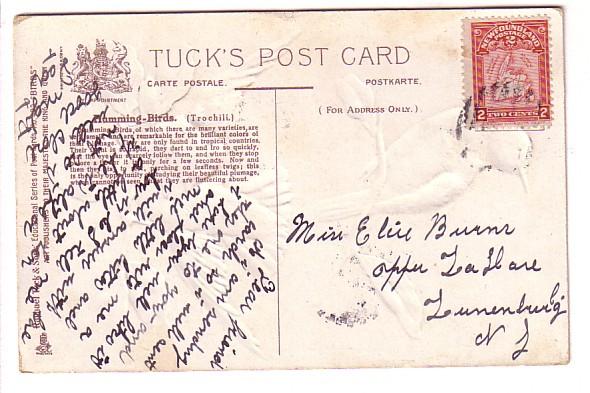 Tuck Educational Series, Birds, Humming-Birds, Embossed, Newfoundland Map Sta...