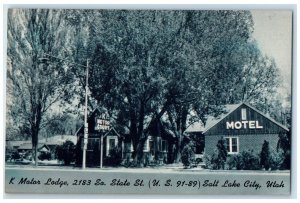 c1950's K Motor Lodge & Restaurant Cabins Roadside Salt Lake City Utah Postcard