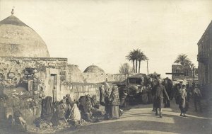 israel palestine, JENIN جنين, Street Scene, Fatima Khatoun-Mosque (1910s) RPPC