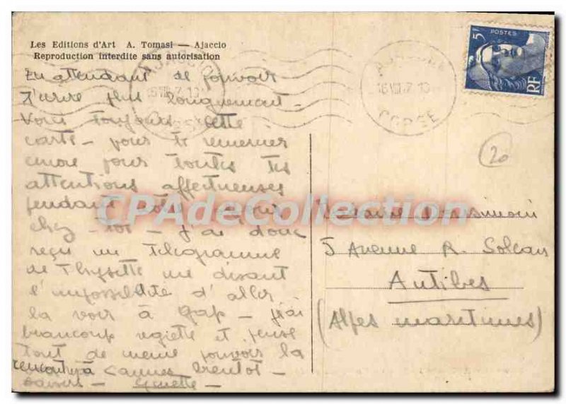 Modern Postcard Fond Du Golfe Ajaccio