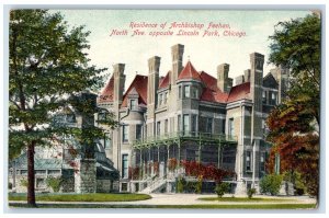 c1910 Residence Of Arch Bishop Feehan Building Lincoln Park Chicago IL Postcard