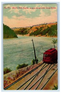Davil's Hole Rapids Along Great Gorge Route RR Trolley Niagara Falls NY Postcard