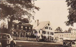 Vermont Woodstock White Cuboard Inn & Square Real Photo RPPC