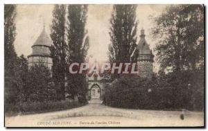 Old Postcard Condé-sur-Iton Entrance of the Chateau & # 39Ancien