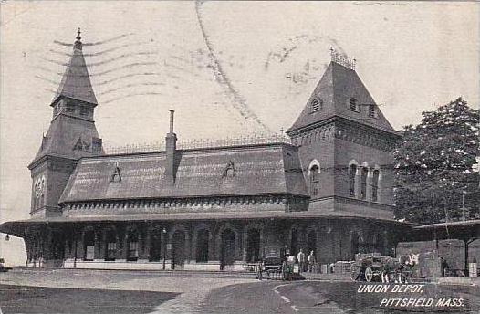 Massachusetts Pittsfield Union Railroad Depot 1908