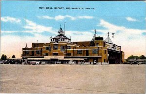Postcard AIRPORT SCENE Indianapolis Indiana IN AO4361