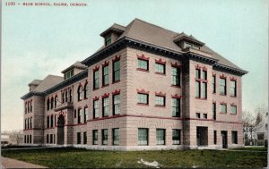 Vintage Postcard High SchoolBuilding Campus Landmark Salem Oregon K13