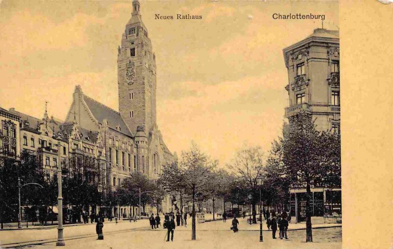 Neues Rathaus City Hall Charlottenburg Germany 1910c postcard