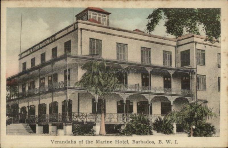 Barbados Marine Hotel c1915 Postcard