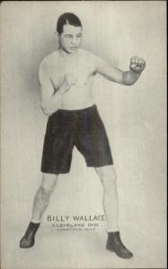 Boxing Boxer Exhibit Card w/ Postcard Back BILLY WALLACE CLEVELAND OH