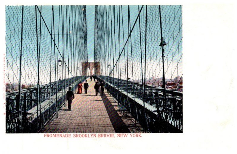 New York  City  ,  Promenade Brooklyn Bridge