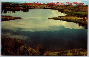 Vtg Santa Rosa New Mexico NM Twin Lakes View Postcard