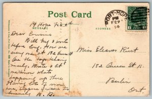 Postcard Port Hope Ontario c1914 High School To Berlin Ontario Demolished