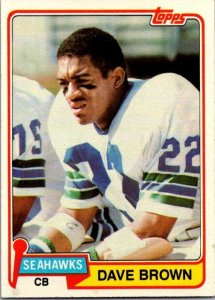 1981 Topps Football Card Dave Brown Seattle Seahawks sk60469