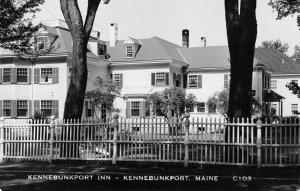 RPPC KENNEBUNKPORT INN Kennebunkport, Maine York County c1940s Vintage Photo