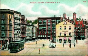 Market Square Trolley Providence Rhode Island RI UNP DB Postcard B8