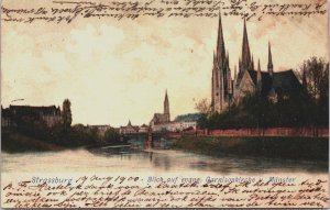 France Germany Strasbourg Garnisonkirche Vintage Postcard C152