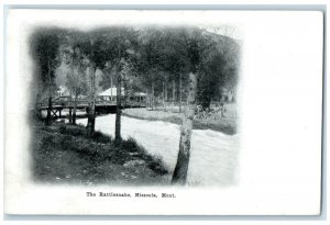 c1905 The Rattlesnake Bridge Over River Missoula Montana MT Antique Postcard