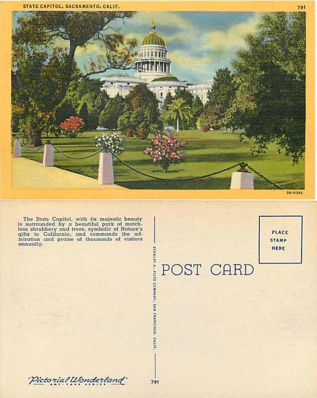 State Capitol in Sacramento, California, CA, Linen