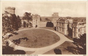 Warwickshire Postcard - The Courtyard from The Mound - Warwick Castle  2736