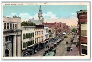 c1910 Old Town Clock North Market Street Frederick Maryland MD Vintage Postcard