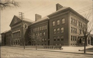 Malden MA High School c1915 Real Photo Postcard