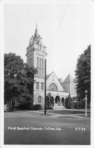 J46/ Tifton Georgia RPPC Postcard c1940s Cline First Baptist Church 129