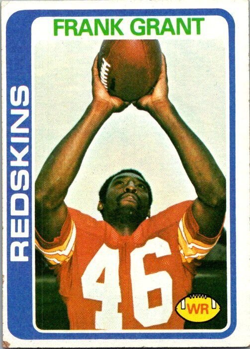 1978 Topps Football Card Frank Grant Washington Redskins sk7436