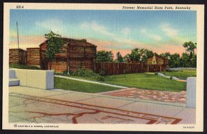 Kentucky HARRODSBURG replica Old Fort Harrod Pioneer Memorial State Park LINEN
