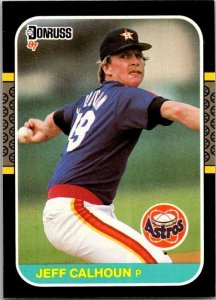 1987 Donruss Baseball Card Jeff Calhoun Houston Astros sk20577