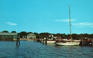 Vintage Postcard New Bedford Yacht Club & Pier Padanaram South Dartmouth Mass