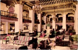 Memphis, TN Tennessee  HOTEL PEABODY GRAND LOBBY  ca1950's Chrome Postcard