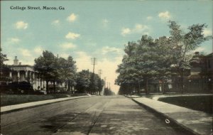 Macon GA College St. c1910 Postcard