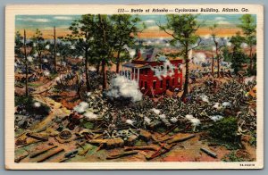 Postcard Atlanta GA c1940s Battle Of Atlanta Painting Cyclorama Hurt House