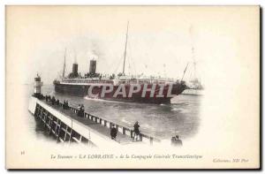 Old Postcard The steamer boat Lorraine of the Compagnie G?n?rale Transatlantique