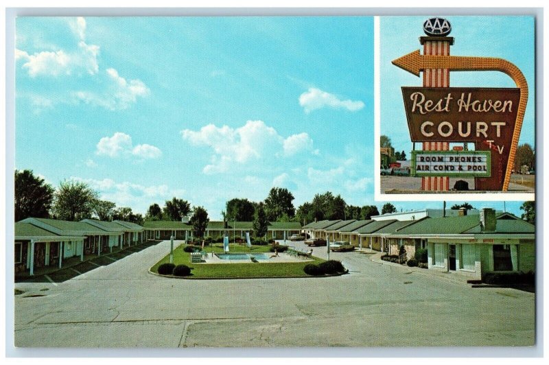 Springfield Missouri Postcard Rest Haven Court East Kearney 1960 Vintage Antique