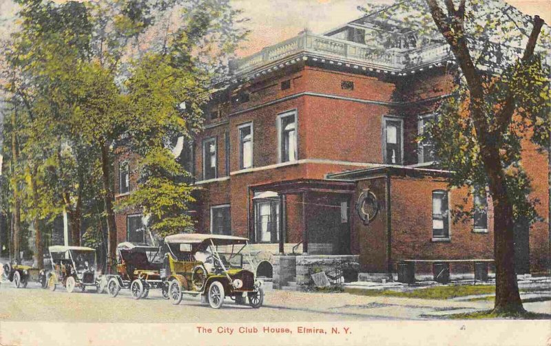 The City Club House Cars Elmira New York 1910c postcard