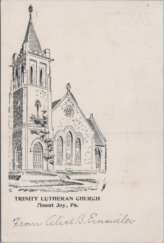 Postcard Trinity Lutheran Church Mount Joy PA