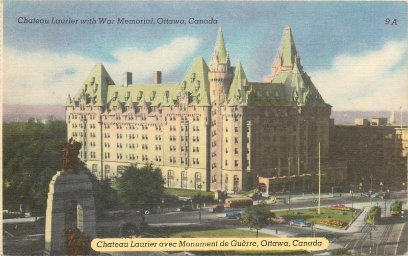 Canada Chateau Laurier with War Memorial Ottawa