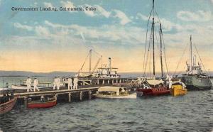 Caimanera Cuba Government Landing Harbour Ships Antique Postcard J46397