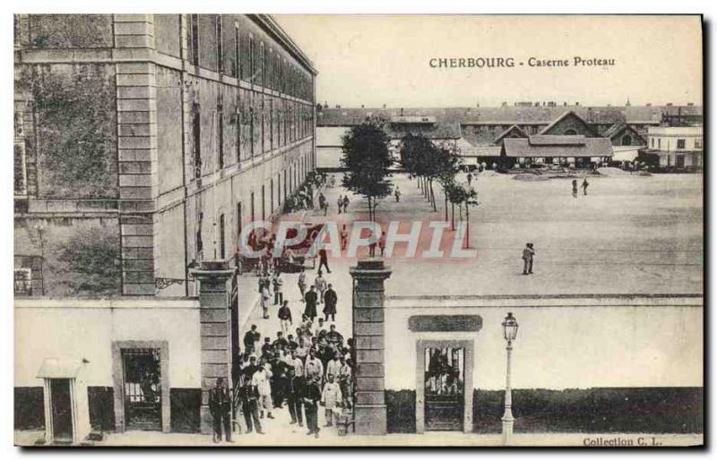 Postcard Old Army Barracks Cherbourg Proteau