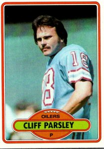 1980 Topps Football Card Cliff Parsley P Houston Oilers sun0458