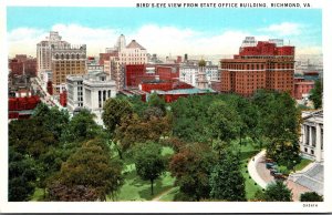 Virginia Richmond Birds Eye View From State Office Building Curteich