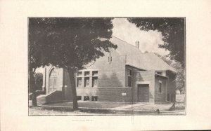 Vintage Postcard Church Historical Building Landmark Entrance View Trees