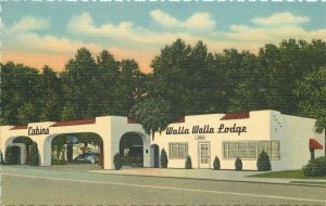 Automobiles Lodge roadside linen Teich Walla Walla Washington Postcard 21-2196