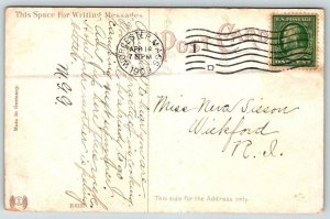 1909  North Park  Worcester  Massachusetts    Postcard