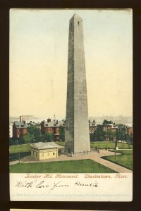 Charlestown, Massachusetts/MA Postcard, Bunker Hill Monument, 1906!