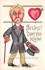 Stung Dont yer know Vinegar Valentine 1910 